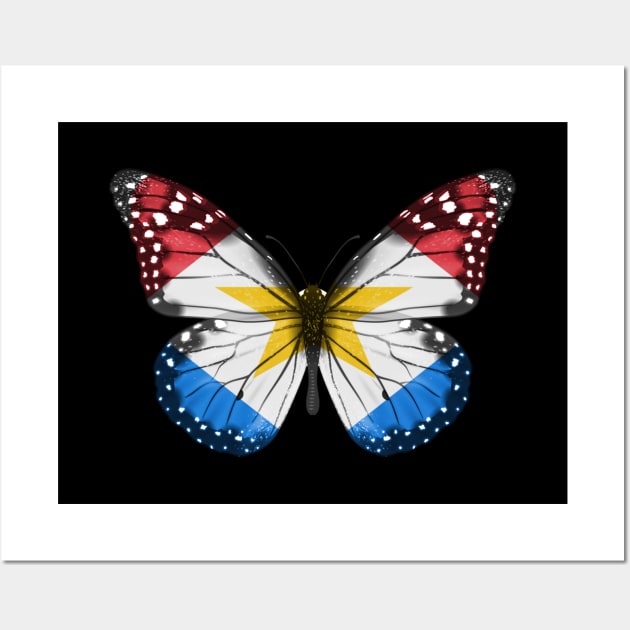 Saba Islander Flag  Butterfly - Gift for Saba Islander From Saba Island Wall Art by Country Flags